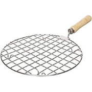 SynSpiritStore Stainless Steel Roaster Papad Jali, Roti Grill, Chapati, Barbecue Grill with Wooden Handle