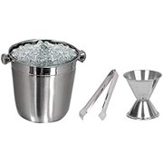 SynSpiritStore Stainless Steel Set of 3 Indica Bucket Set - Bucket, PM, Tong