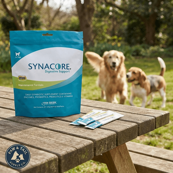 Synacore Digestive Support Dogs 30 Stick Packs Probiotics Enzymes Vitamins 2.5g