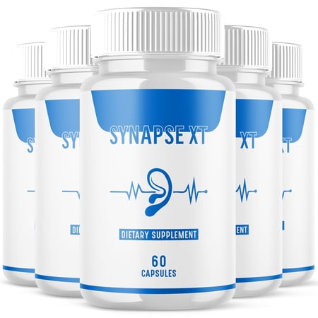 Synapse XT - Tinnitus Support for Healthy Middle and Inner Ear Structures, Including Cilia, Nerves, Hormone Levels and Blood Supply - 300 Capsules (5 Pack)