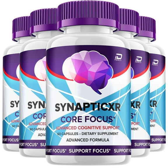 SynapticXR Brain Supplement Capsules Synaptic XR All-Natural Maximum Strength Formula, Focus Pills, 5 Pack, 300 Capsules