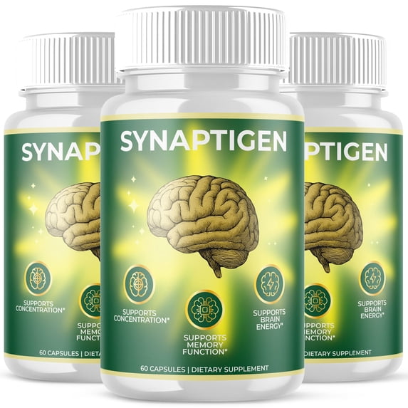 Synaptigen Advanced Formula Brain Support Pills Maximum Strength Supplement 180 Capsules
