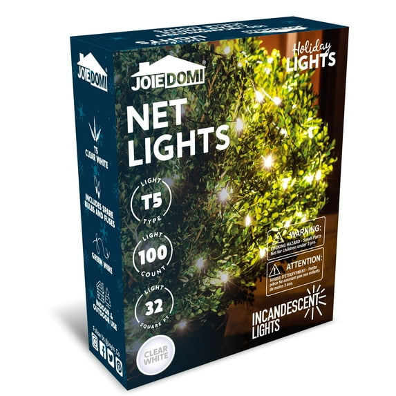 Syncfun 100 Christmas Net Lights for Bushes,4 x 6 FT Warm White Incandescent Christmas Lights Net Lights Outdoor Mesh Lights for Bushes Garden Party Xmas Tree Decoration