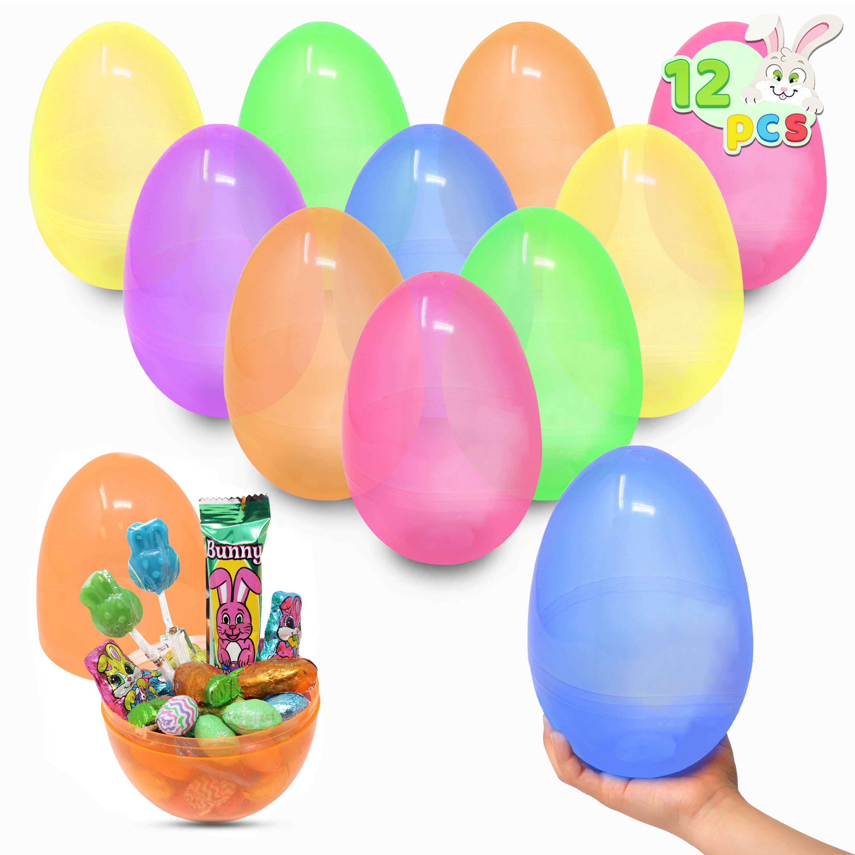 Syncfun 12 Pcs 7" Jumbo Easter Eggs, Assorted Colors Large Easter Eggs