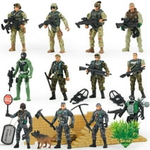 Syncfun 16 Pcs Army Men Action Figures for Boys, Military Toy with 12 Realistic Army Ranger and Weapon Gear Accessories