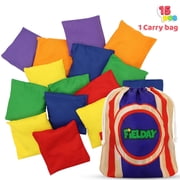 Joyfy 16Pcs Cornhole Bags for Tossing , Durable Bean Bags Toss Game Set, Outside Lawn Yard Party Game for Kids & Adults