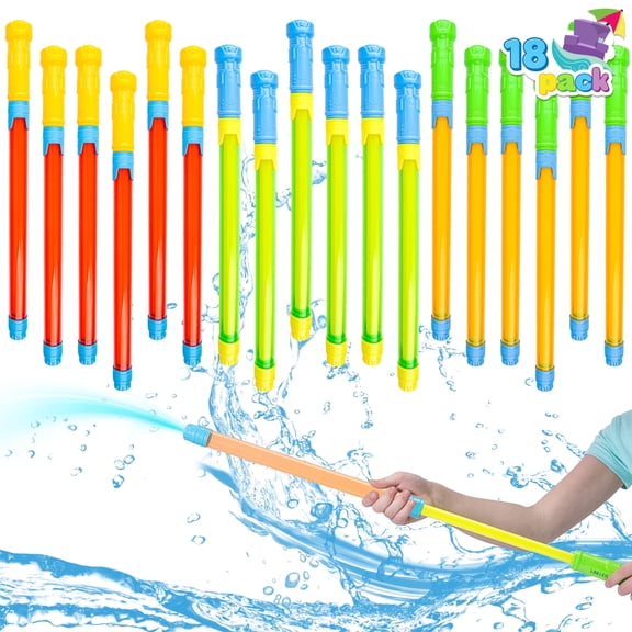 Joyfy 18 Packs 16.5'' Super Water Soaker Blaster Squirt Guns, Bulk Summer Outdoor Swimming Pool, Backyard, Beach Water Game Fighting Play Toys