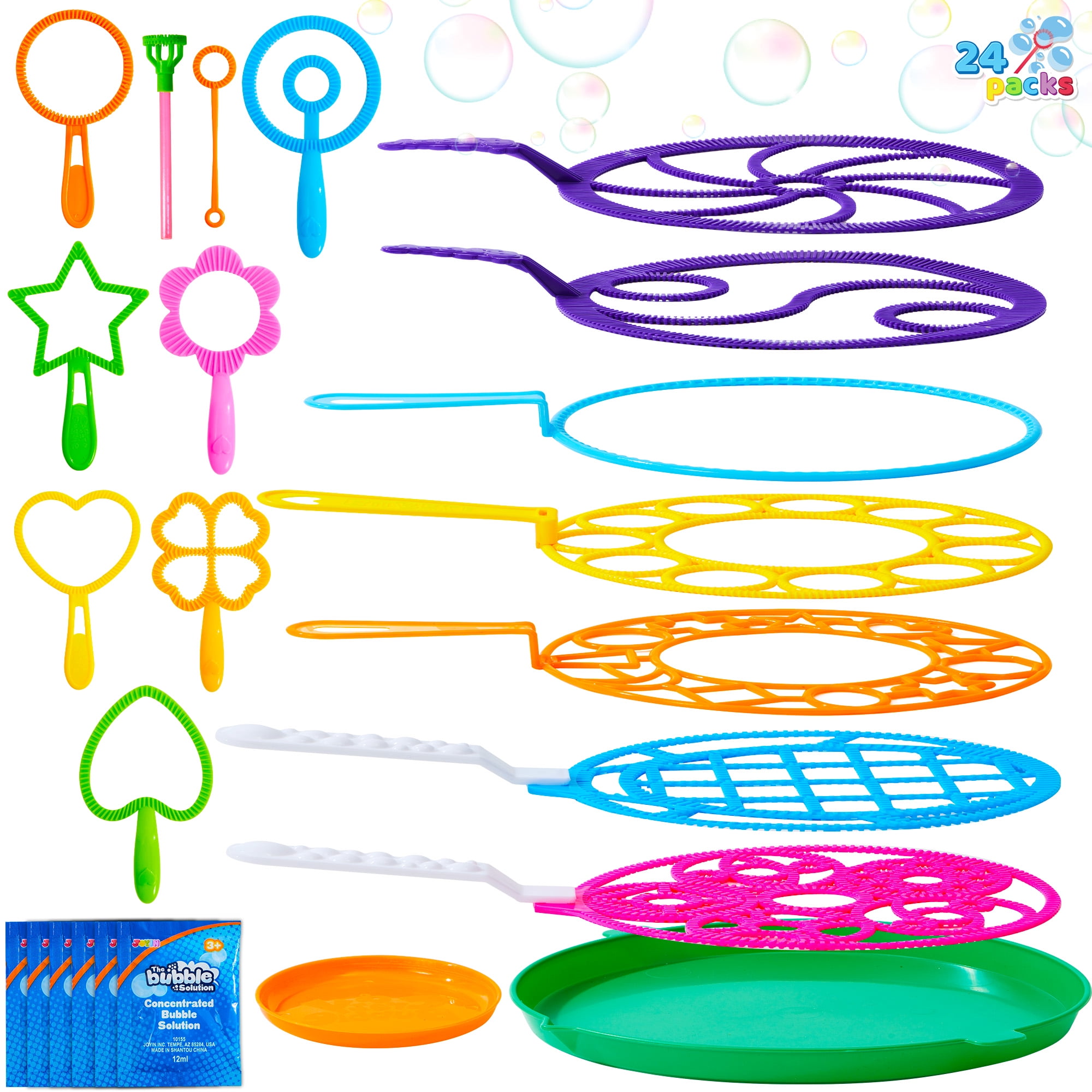 "Syncfun Toy Kit: 18 Pcs Large Bubble Maker, 12"" Wands, Tray, 6 Pcs ...