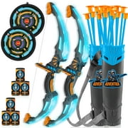 Syncfun 2 Pack Archery Set for Kids, Light Up Bow and Arrow Set with 2 Luminous Bows, 18 Suction Cups Arrows, 6 Targets and 2 Quivers