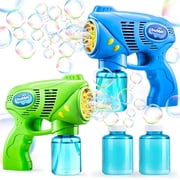 SYNCFUN 2 Pack Automatic Bubble Blaster Set - 360  Leak-Proof Submarine Bubble Machine with 10 oz Refill Solution - High Output Blower for Outdoor Events, Weddings, Parties & Easter Basket Stuffers