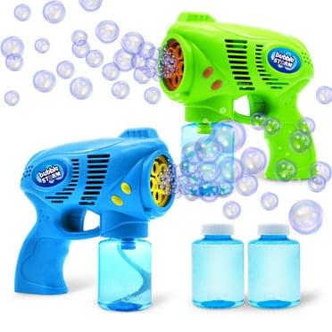 Syncfun 2 Pack Bubble Gun Machine for Kids,Bubble Toys with 10 oz Bubble Refill Solution, 5000+ Bubbles Per Min,Automatic Bubble Maker Blower for Toddlers Outdoor Play and Party Favors