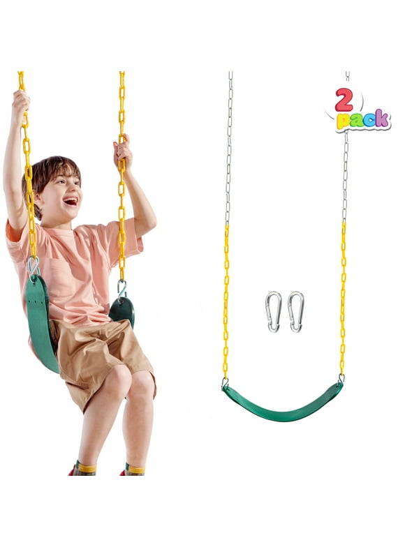 Syncfun 2 Pack Kids Swing Set, Swingset Outdoor For Kids With 66" Heavy Duty Chain Gang All Stars For Playground Backyards