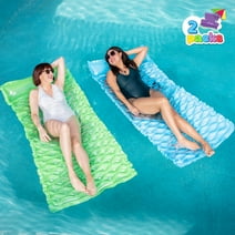 Syncfun 2 Packs Inflatable Pool Mat Float for Adult, Swimming Pool Lounge Float Pool Mat Float Raft Lounge