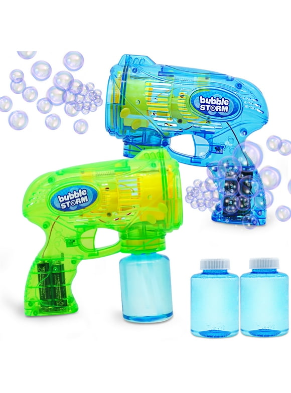 Syncfun 2 Pcs Bubble Gun for Kids,10 oz Bubble Gun with Refill Solution,Automatic Bubble Guns for Kids,Party Favors,Birthday Gift,Easter