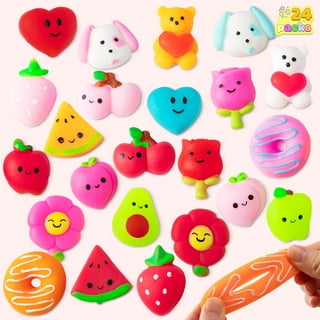 48 Pieces Fruit Stress Ball Toys Red Green and Yellow Fruit Stress Relief  Balls Fruit Fidget Stress Balls for Finger Exercise School Carnival Reward