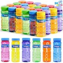 Syncfun 24 Pcs Bubble Bottles with Wand Assortment for Kids, 4oz Blow Bubbles Solution Novelty Summer Toy, Party Favors, Birthday, Outdoor & Indoor Activity