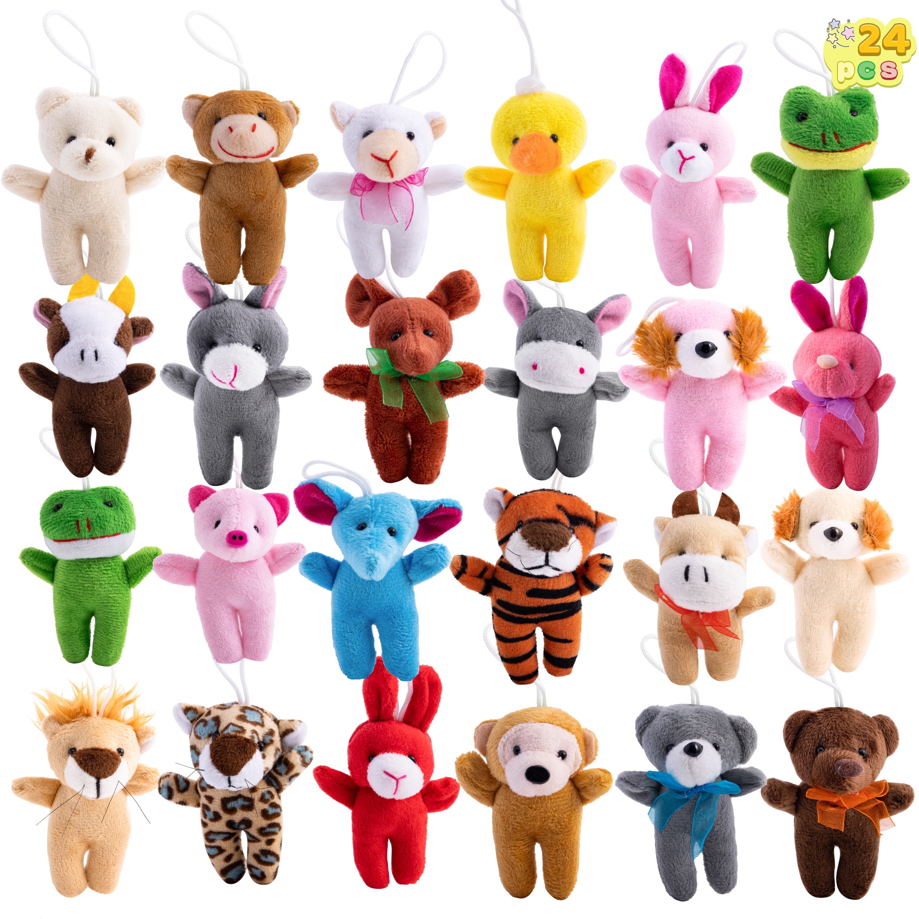 Syncfun 24 Pcs Mini Animal Plush Toy, Stuffed Animals Pinata Fillers