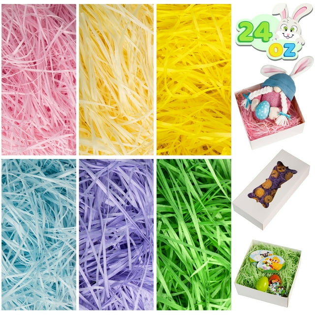 Syncfun 24oz (680g) 6 colors Easter Basket Grass, Easter Basket Filler