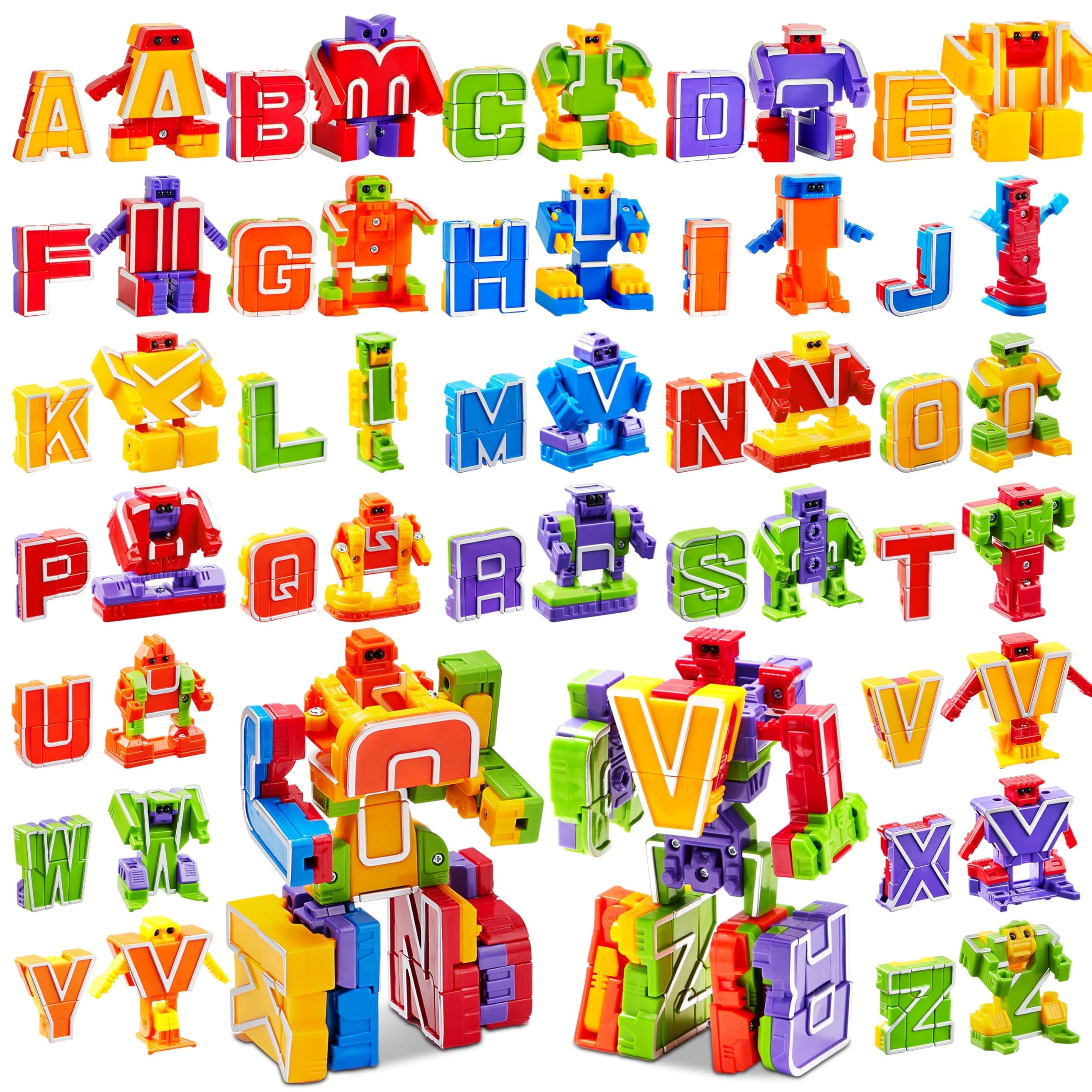 Syncfun 26 Pcs Letters Learning Toys, Action Figure Number Bots Toys ...