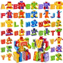 Syncfun 26 Pcs Letters Learning Toys, Action Figure Number Bots Toys, Alphabet Robots Toys for Kids Girls Boys 3-6 Years Old