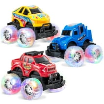 Syncfun 3 Pack Light Up Monster Truck Set, Toy Truck Set for Boys and Girls, Led Race Truck for Kids, for Boy Girl 3 4 5 6
