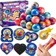 thumbnail image 1 of Joyfy 30 Packs Valentines Galaxy Slime With Cards for Kids, Stress Relief Fidget Toy for Kids Valentines Class Exchange Cards, Valentines Party Favors, 1 of 7