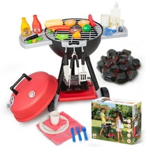 Syncfun 34 Pcs Kids Kitchen Playset, Toy BBQ Grill Set, Play Food Cooking Toy Set for Toddlers 1-3-5