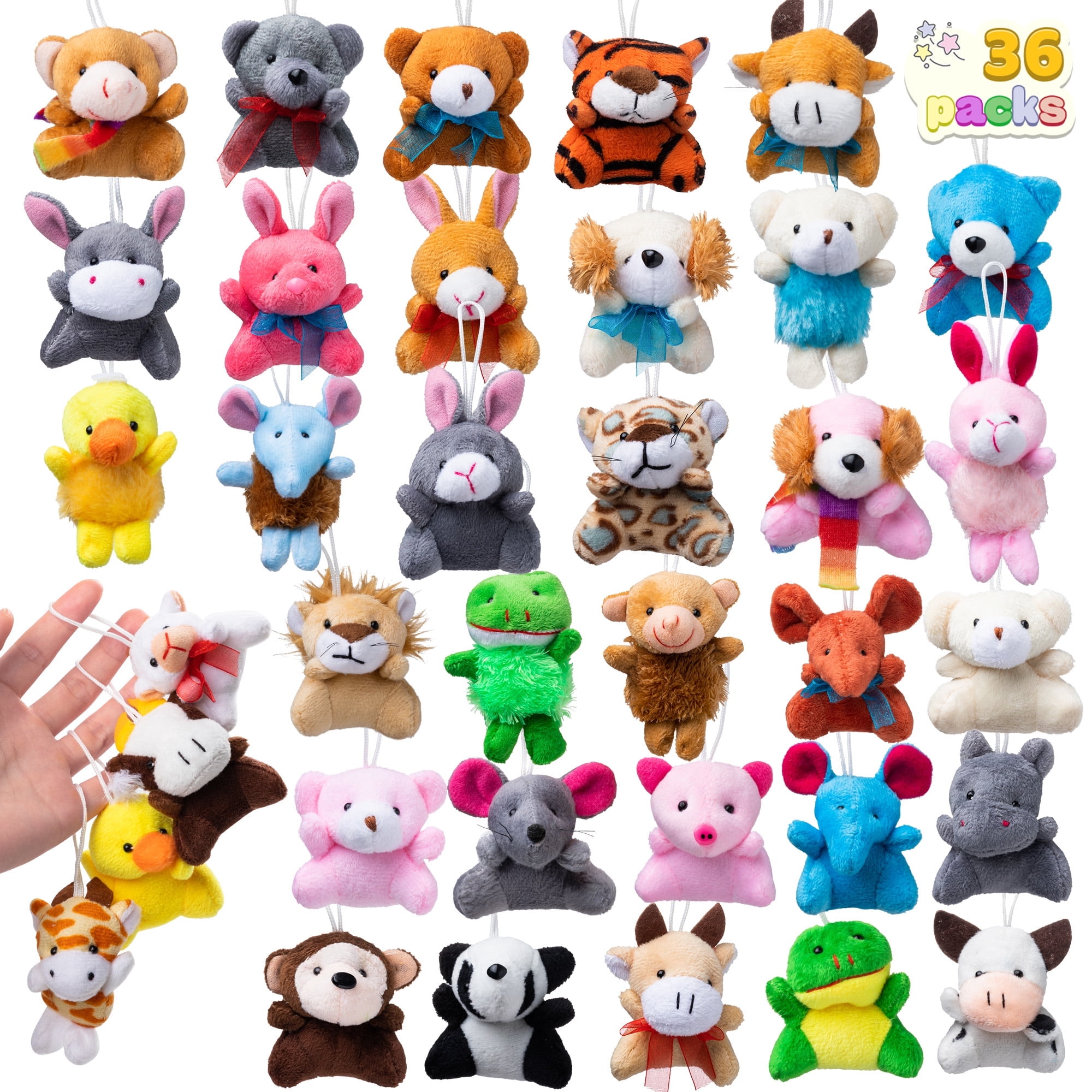 Syncfun 24 Pcs Mini Animal Plush Toy Party Favors, Stuffed Animals Pinata  Fillers for Kids, Carnival Prizes, School Gifts, Birthday Party Supplies 