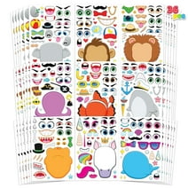 Syncfun 36 Sheets Make-a-Face Sticker Sheets, 1000+ Make Your Own Animal Mix and Match Stickers for Kids, Birthday Holiday Party Favor Craft Gifts for Toddlers, 9.8"x6.7"
