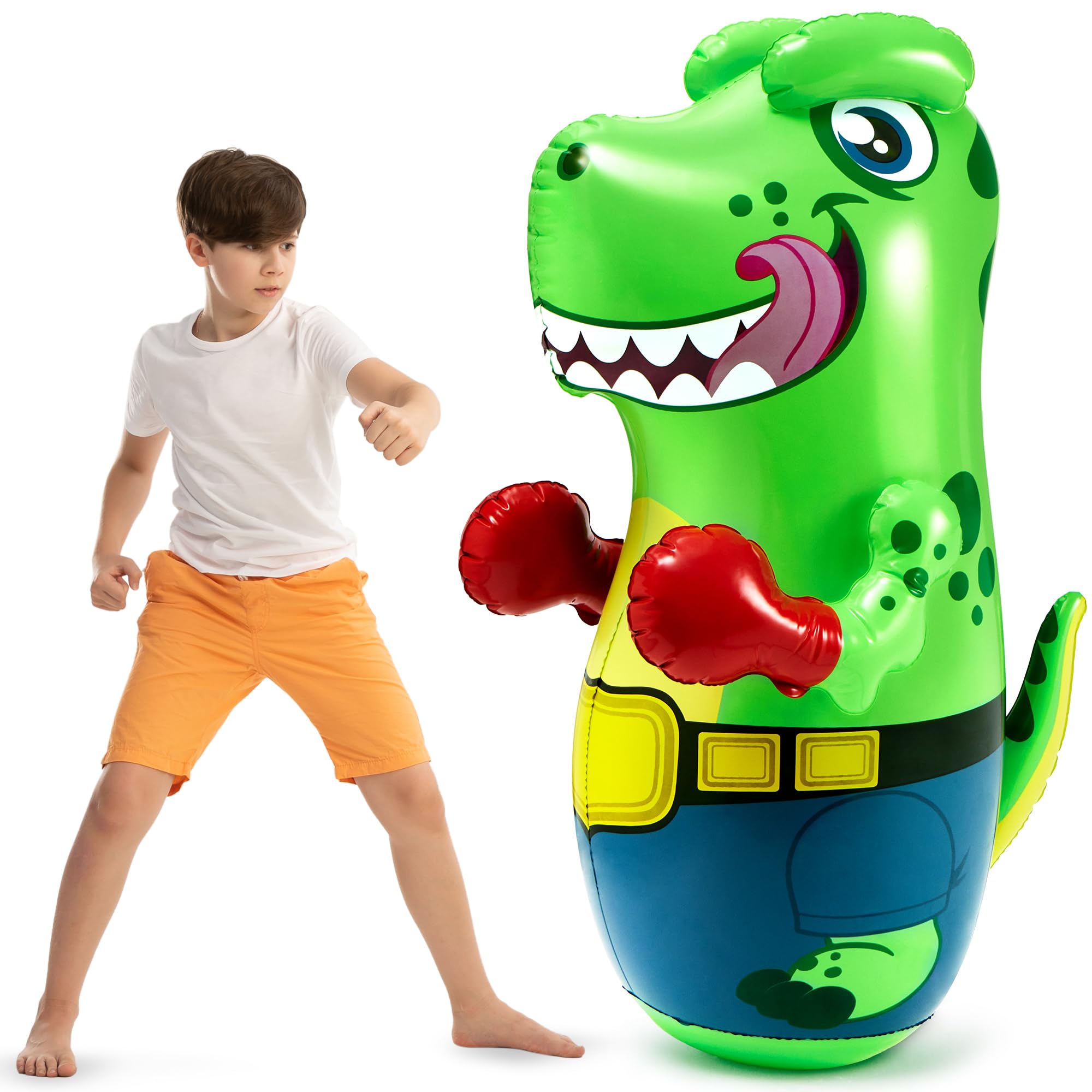 Novelty Place Inflatable Punching Bag for Kids Free Standing Boxing