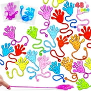 Syncfun 48 Pcs Sticky Hands Party Favors for Kids Assorted Stretchy Slappy Hands Fun Fidget Toys for Kids