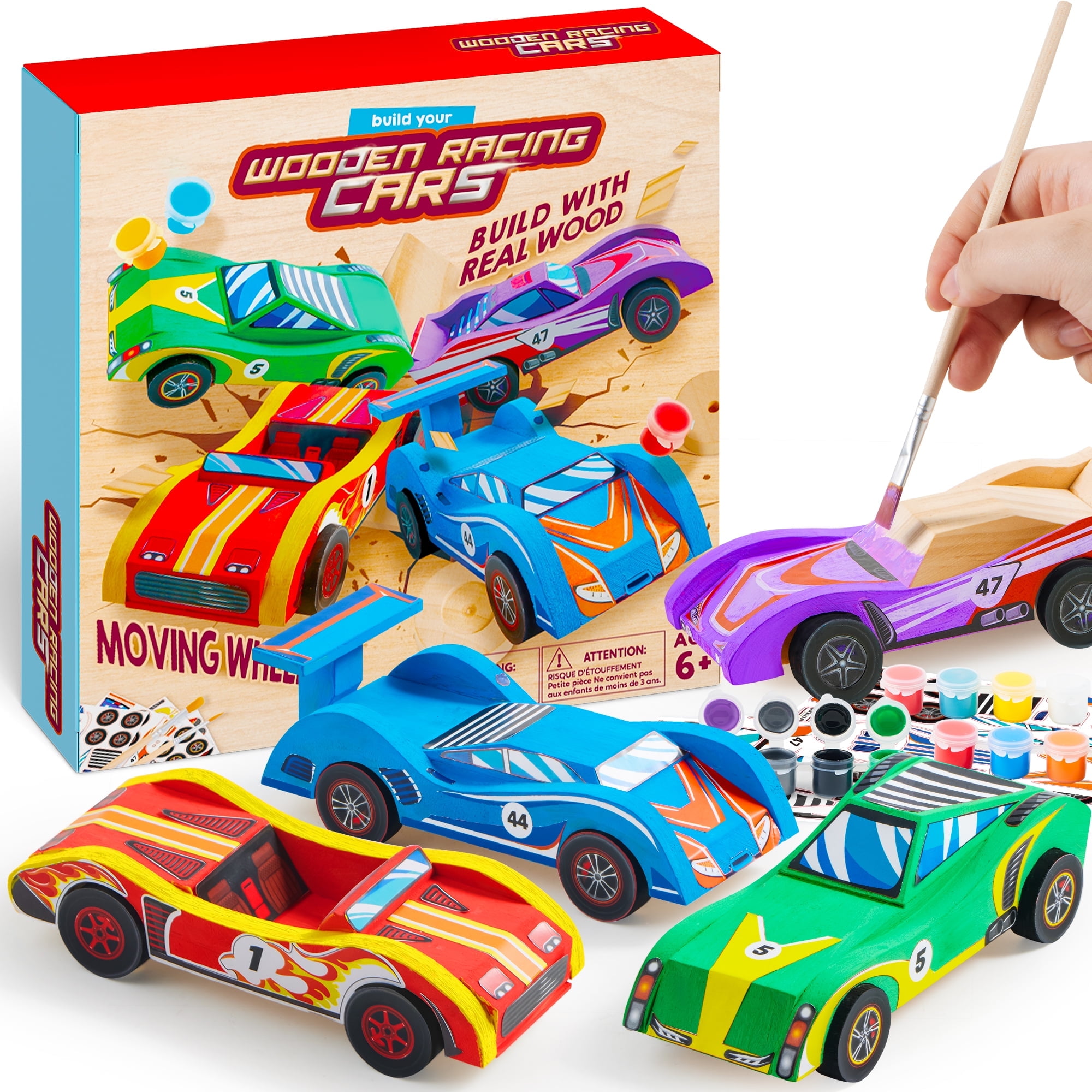 Syncfun Craft Kit Build your Own Race Cars, Paint & Assembly Kit Ages 612, Perfect Preteen