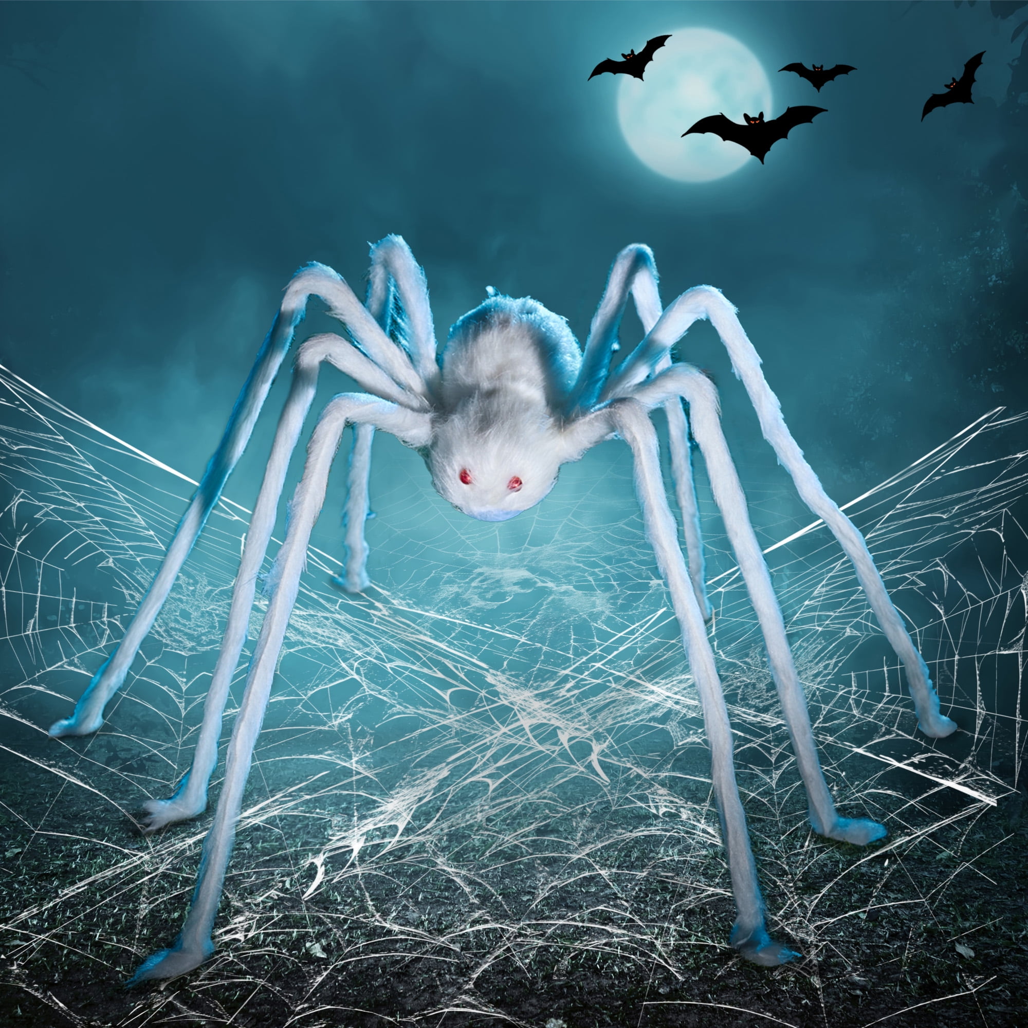 5FT Giant LED Spider Halloween Decor | Purple Light Up Spider With 30 LEDs For Outdoor Scary Decorations
