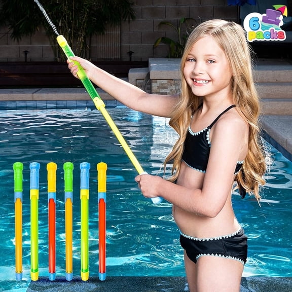 Joyfy 6 Packs Outdoor Water Guns, 16.5'' Summer Super Water Soaker Swimming Pool Toys for All Ages and Adults