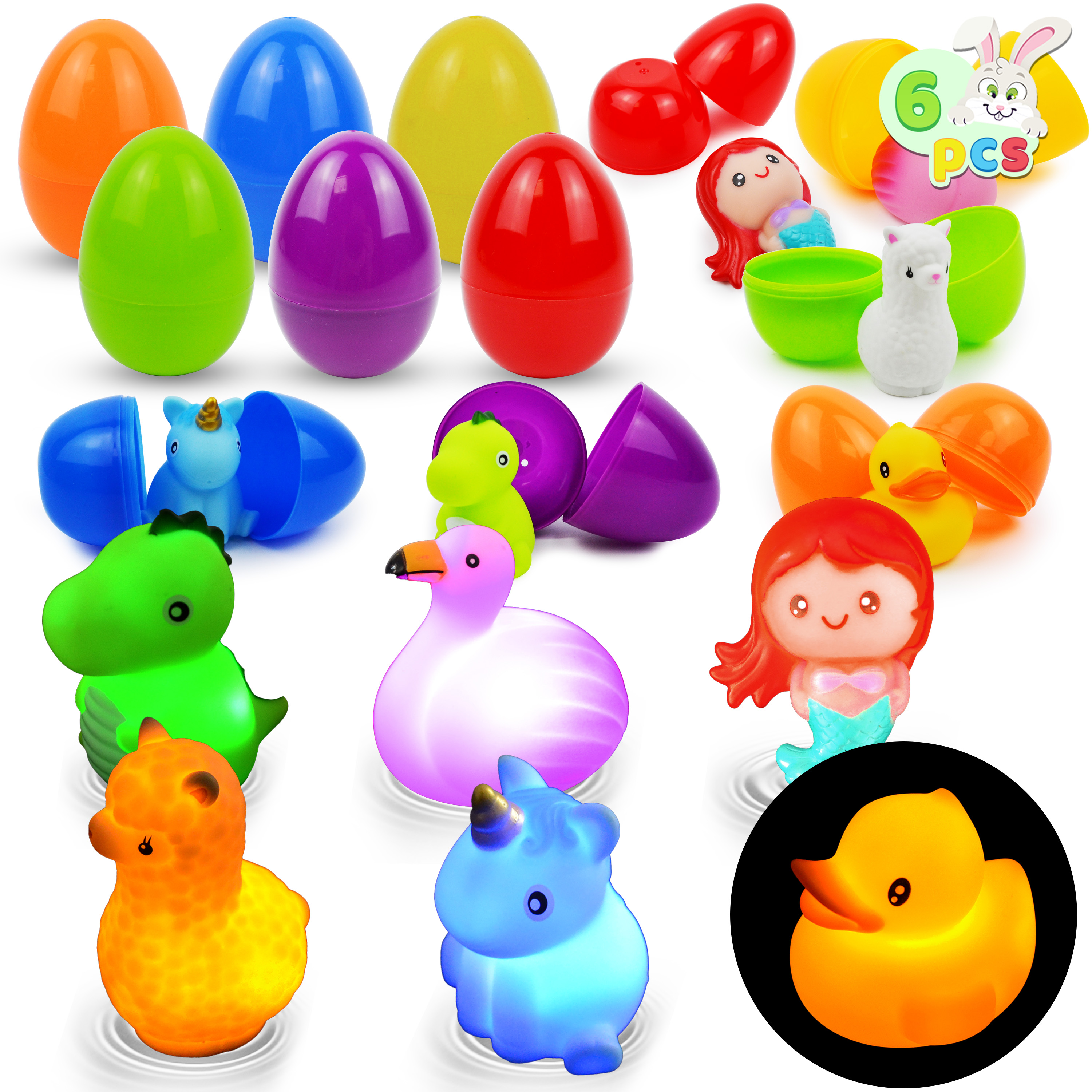 JoyX Easter Eggs PreFilled w/ Toys, 24 Pcs for Egg Hunt, Party Favors, Basket Stuffers