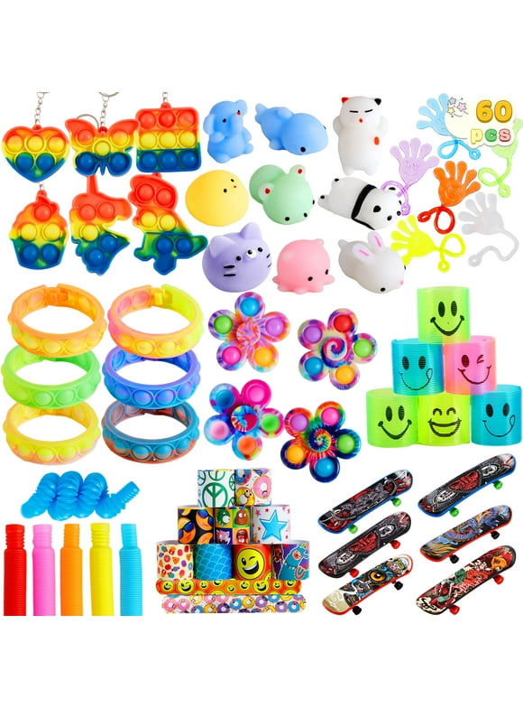 Syncfun 60 Pcs Party Favors, Popular Fidget Toys Birthday Goodie Bags Fillers for Kids Pinata Stuffers