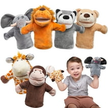 Syncfun 6Pcs Kids Hand Puppet with Mouth, Toddler Animal Plush Toy for Show Theater, Birthday Gifts, Easter Basket Stuffers