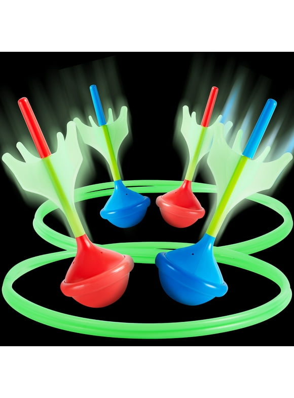 Syncfun 6Pcs Lawn Darts Games Set for Kids and Adults, Glow in The Dark Yard Games for Family, Camping, Outdoor Sports
