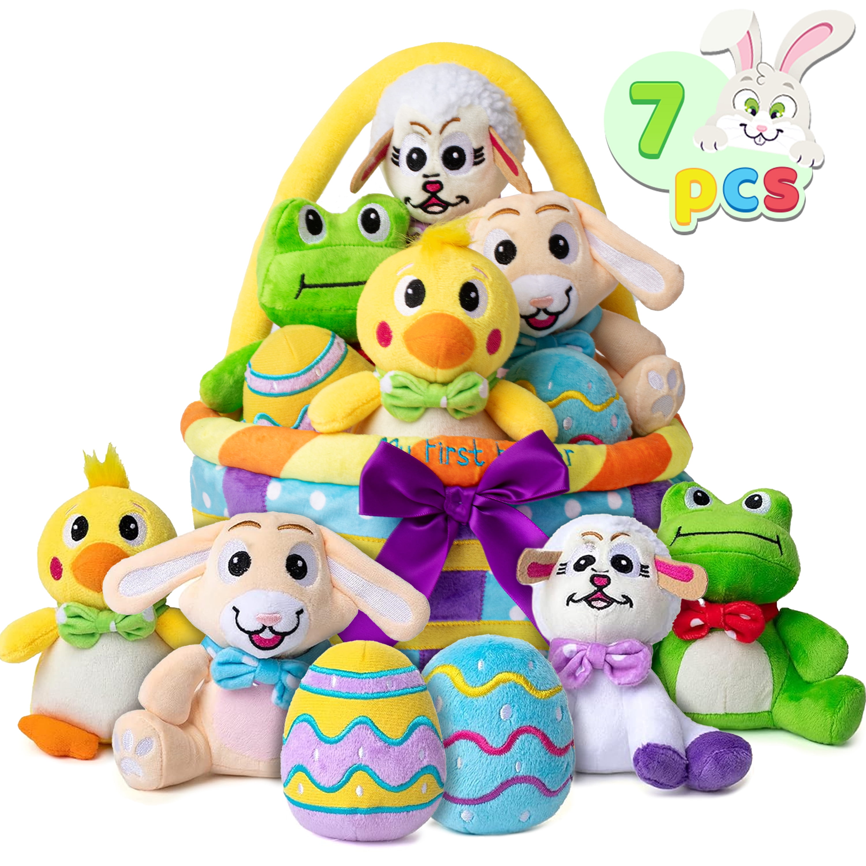 Syncfun 7pcs My First Easter Basket for Kids, Basket Stuffers Fillers