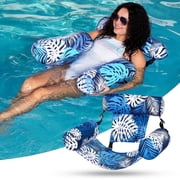 Joyfy Pool Chairs,Pool Floats for Adult,Blow up Water Chairs Noodles rafts for Party Summer Water Beach Fun, Blue Leaves