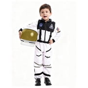 Joyfy Astronaut Costume with Helmet for Kids Toddler Boys Halloween Dress Up Party and Roly Play Cosplay 3-14 Years