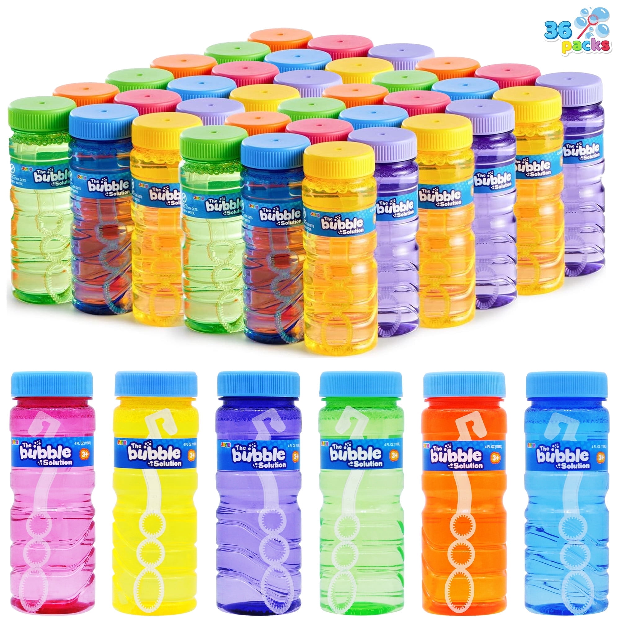 Syncfun 36 Pcs Bubble Bottles 4oz, Bubble Solution Wand Bulk for Party Favors, Easter Summer Toys for Kids