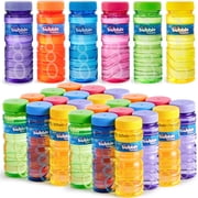 SYNCFUN 24 Pack Bubble Bottles with Wand 4 oz Each   Prefilled Bubble Solution for Kids, Party Favors, Easter Basket Stuffers & Outdoor Toys