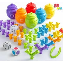 Syncfun Counting Bear Toys, Linking Blocks Toys with Color Sorting Cups, STEM Educational Toys for Toddler, Ages 3+