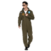 Syncfun Flight Pilot Costume for Adults Pilots Uniform Costume Movie Icon Green Jumpsuit for Men Halloween Party Fancy Dress Up Cosplay