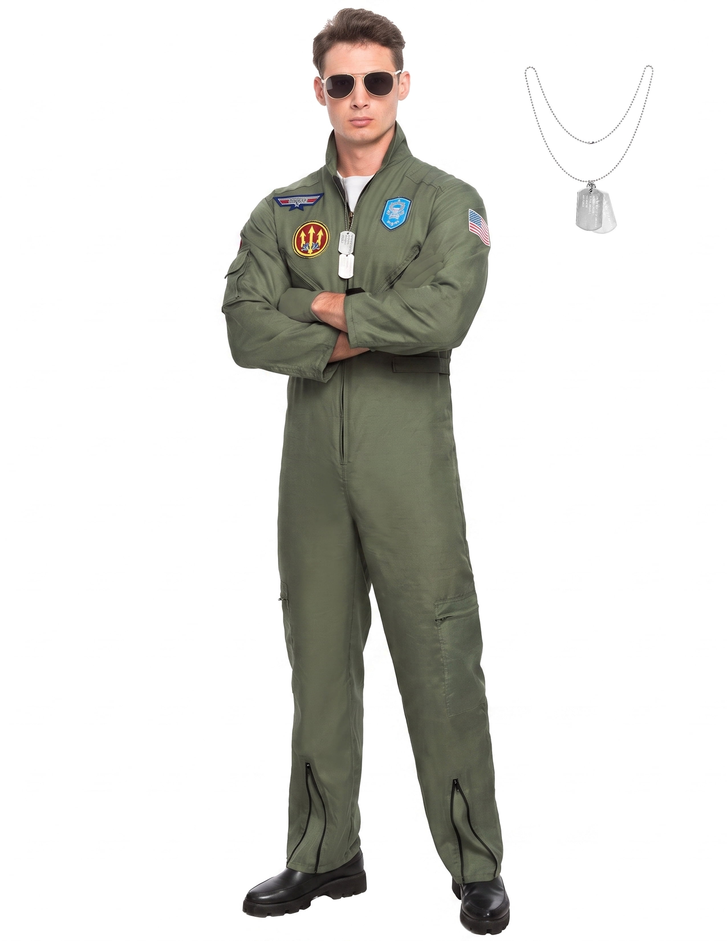 Joyfy Flight Pilot Costume for Adults Pilots Uniform Costume Movie Icon ...