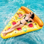 Joyfy Giant Inflatable Pizza Slice Pool Float, Floating Island, Fun Pool Floaties, Summer Pool Raft Lounge for Adults(1 Pack)