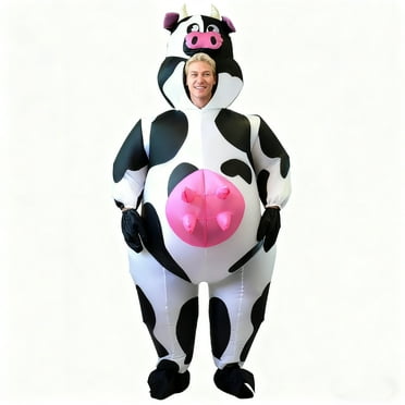 Syncfun Halloween Inflatable Costume for Adults, Air Blow-up Cow Dress Up Unisex Cosplay Costume