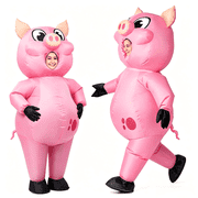 Joyfy Adult Inflatable Pig Costume Air Blow Up Pink Piggy Inflatable Costume for Halloween Party Cosplay Role Play and Themed Dress Up