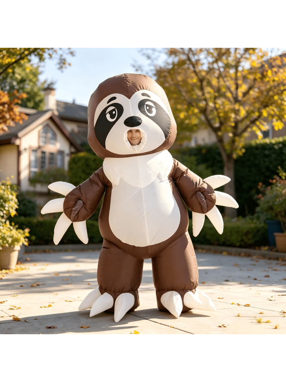 Halloween Inflatable Costume for Adults Air Blow Up Sloth Costume Unisex Cosplay Costume for Halloween Dress Up